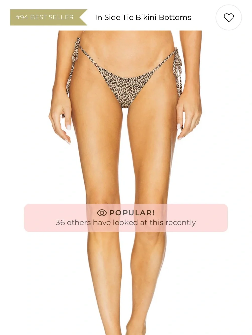 Frankie's Bikinis Leopard Side Tie Bikini Bottoms - Tan, Black